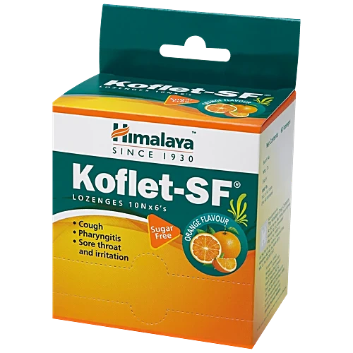 Koflet-SF Lozenges – Sugar Free (Orange Flavour, 10x6 Pack)